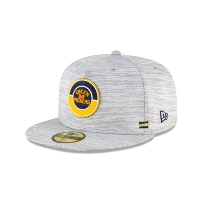 Grey Green Bay Packers Hat - New Era NFL NFL Fall Sideline Historic 59FIFTY Fitted Caps USA0983672